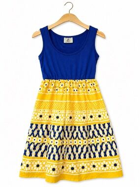 Judith March Navy with Yellow Floral Dress Small